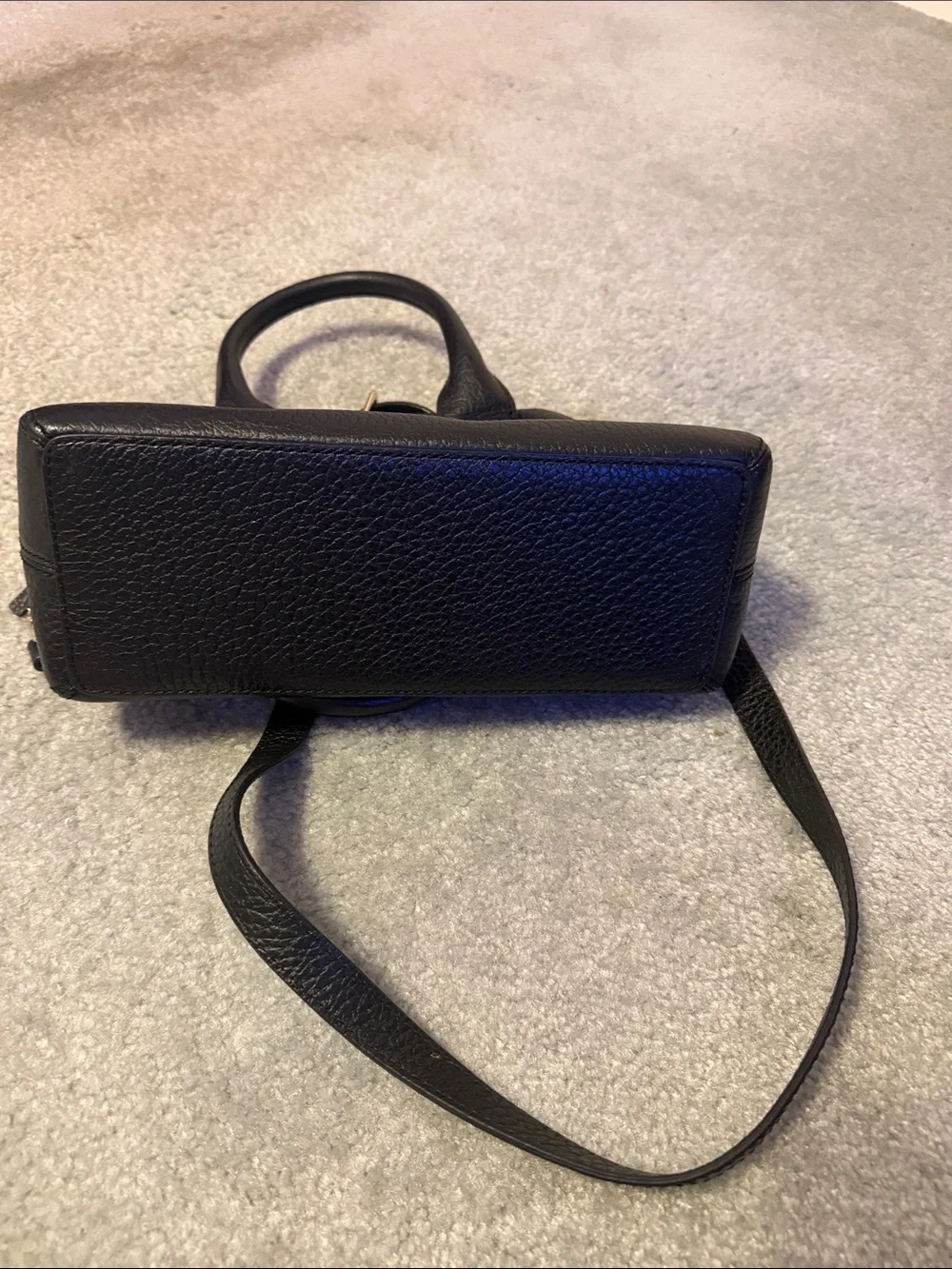 kate spade Black Pebbled Leather Satchel with Detachable Strap